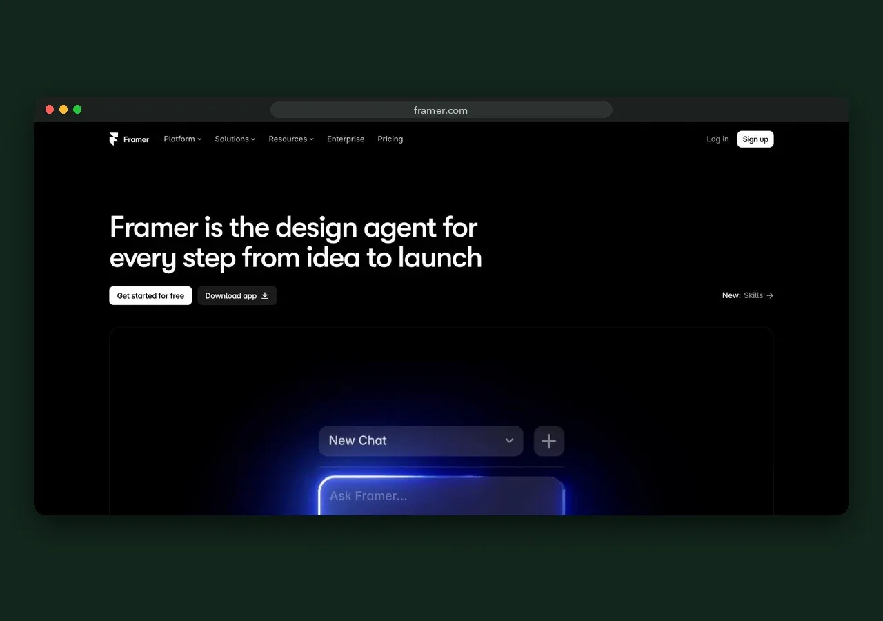 Framer homepage screenshot, October 2026